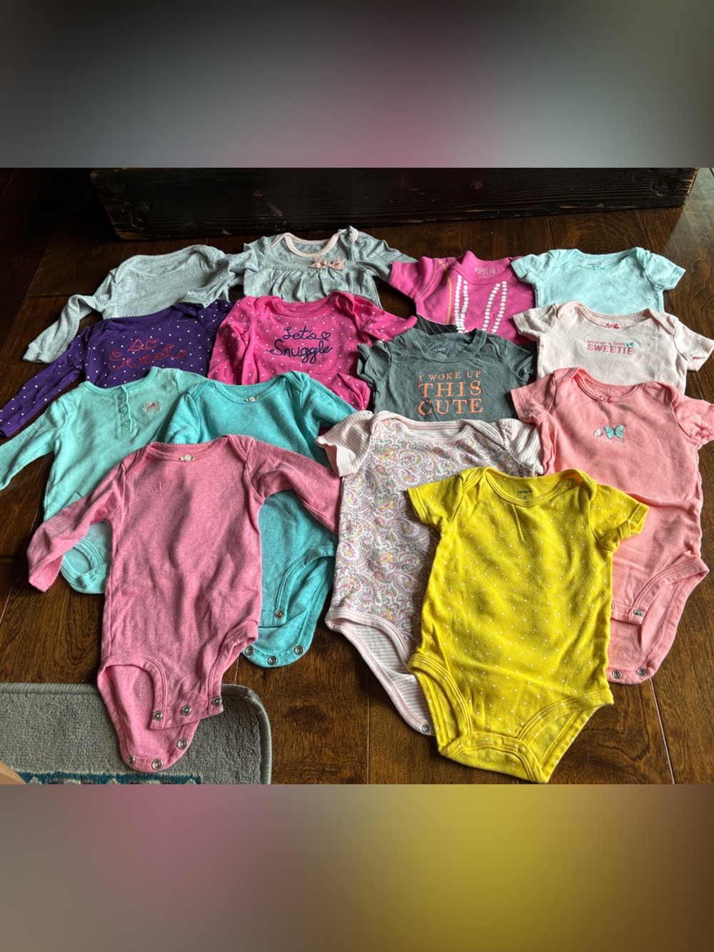 Baby Girls Mixed Short Sleeve Onesie Lot - Pink, Teal, Yellow & More